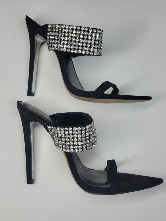 Jennifer Lopez Shoes - Sparkly Rhinestone Black Stiletto J Lo Heels Sz 8 Sexy Bling